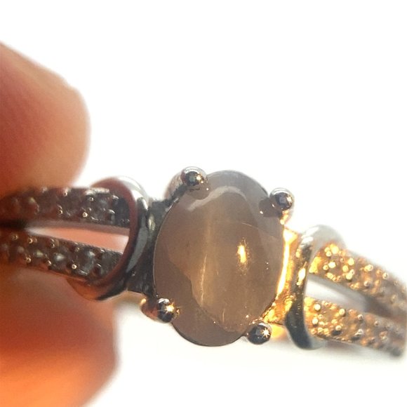 Cats Eye Alexandrite 1.34ct Platinum Finish Solid 925 Sterling Silver Ring - Picture 4 of 9